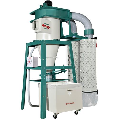 Grizzly 10 HP 3-Phase Cyclone Dust Collector