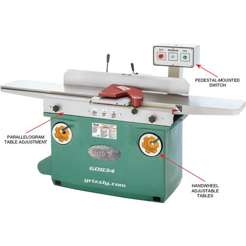 Grizzly 12" x 84" Jointer w/ Spiral Cutterhead